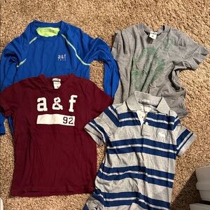 Abercrombie & Fitch Kids' Blue and Green Long Sleeve Tee